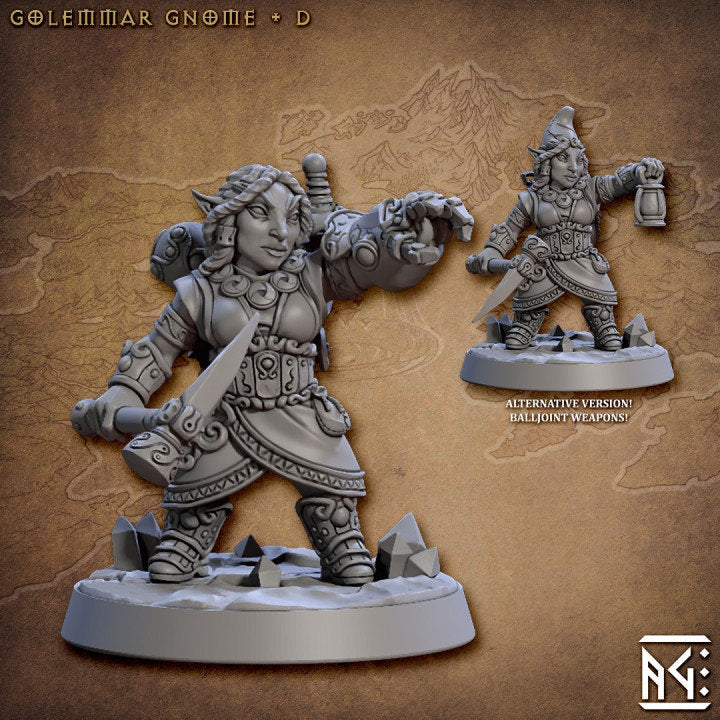 Golemmar Gnome - Pose D - Unpainted Miniature