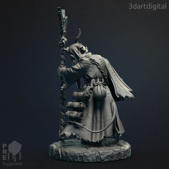 Tiefling Cleric of Martyron - Unpainted Miniature