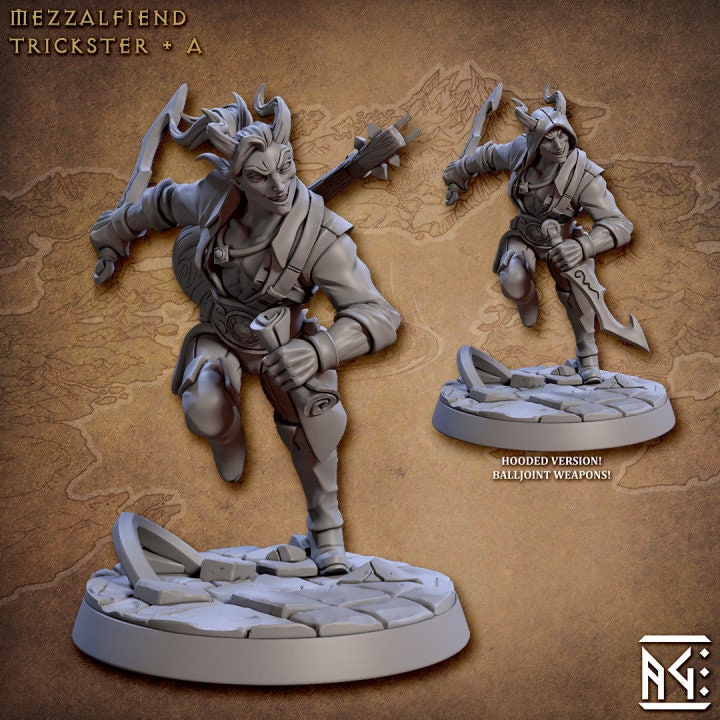 Mezzalfiend Trickster - Pose A - City of Intrigues Set - Unpainted Miniature