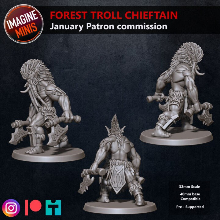 Forest Troll Chieftain - Unpainted Miniature