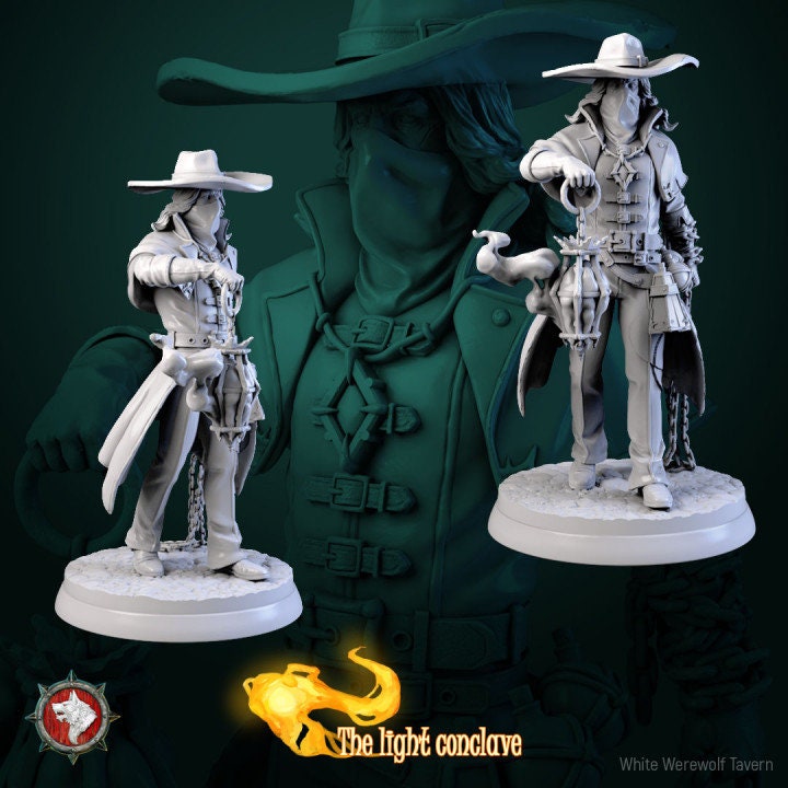 Human Bounty Hunter, Roody Phantom Hunter - Unpainted Miniature