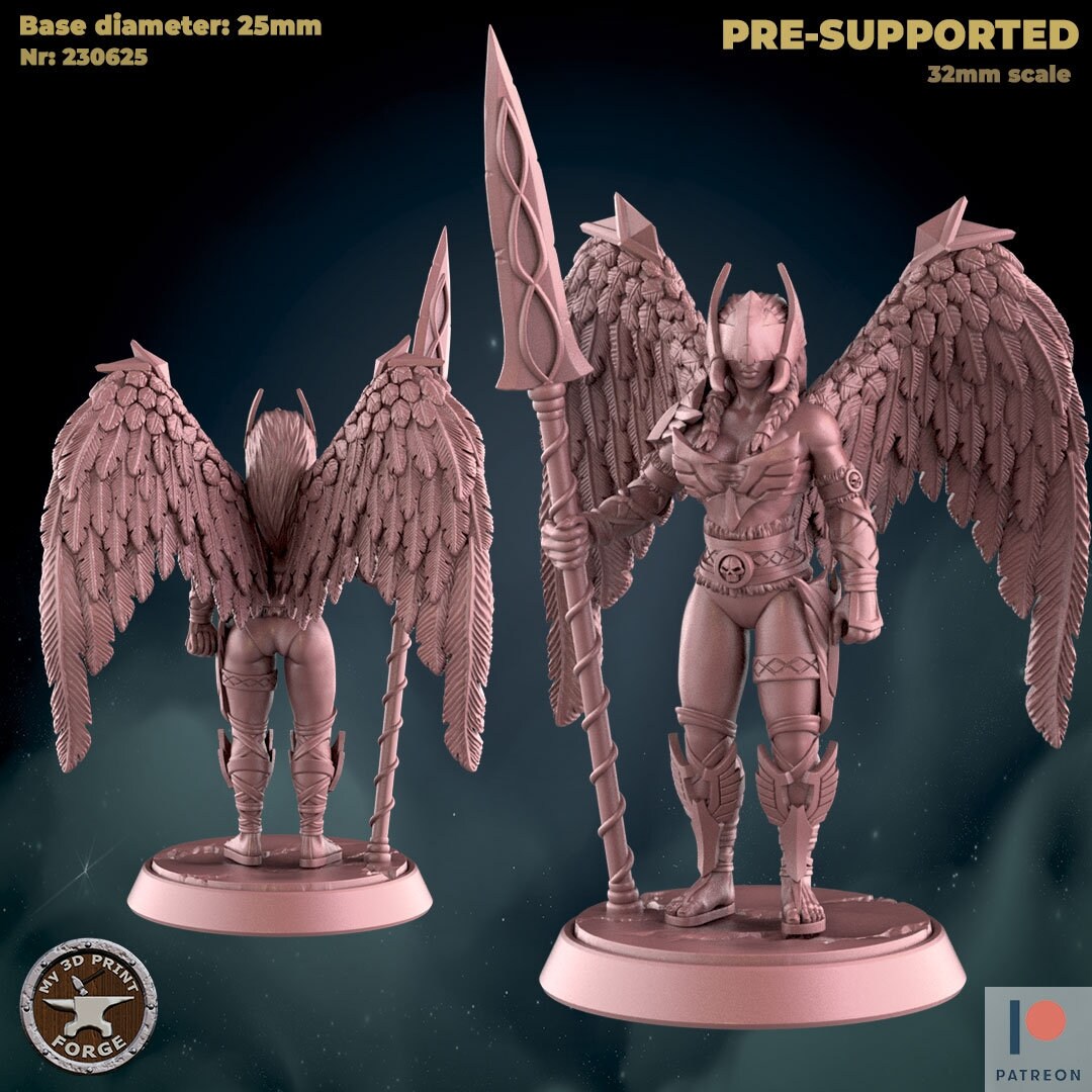 Undead Valkyrie - 2 Poses - Unpainted Miniature