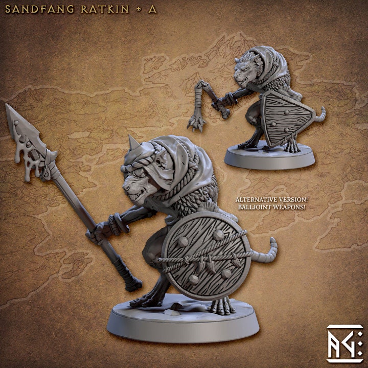 Sandfang Ratkin - Pose A - Unpainted Miniature