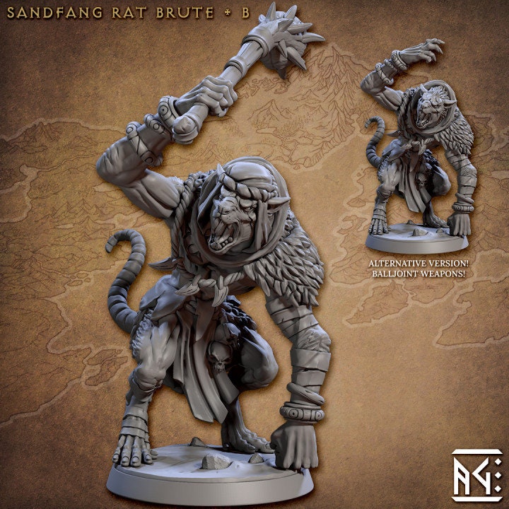 Sandfang Brute - Pose B - Unpainted Miniature