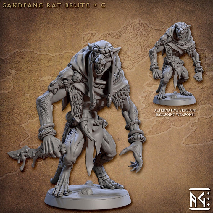 Sandfang Brute - Pose C - Unpainted Miniature