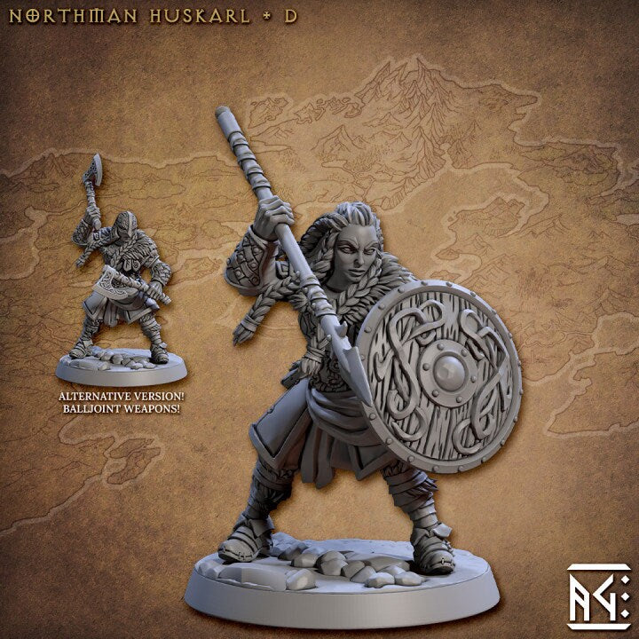 Northmen Huskarl - Pose D - Skutagaard Northmen - Unpainted Miniature