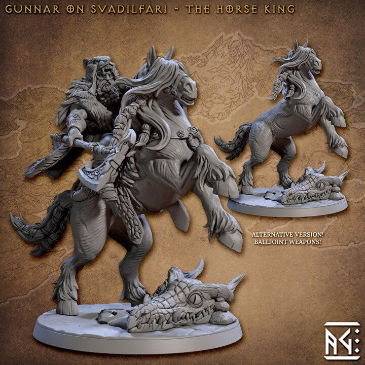 Gunnar on Svadilfari - Skutagaard Northmen - Unpainted Miniature