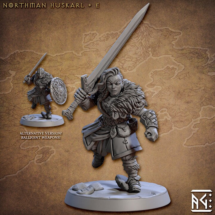 Northmen Huskarl - Pose E - Skutagaard Northmen - Unpainted Miniature