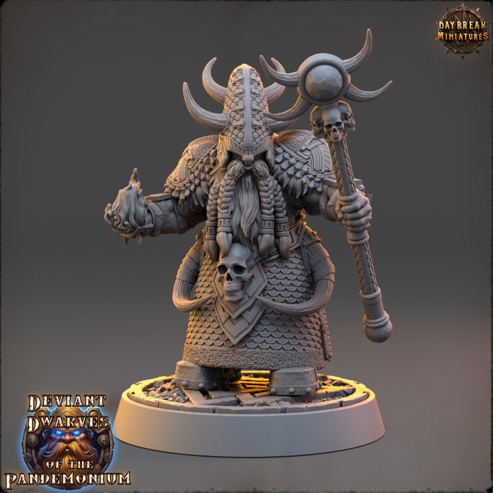 Kromund The Fire Whisperer - Deviant Dwarves of the Pandemonium - Unpainted Miniature