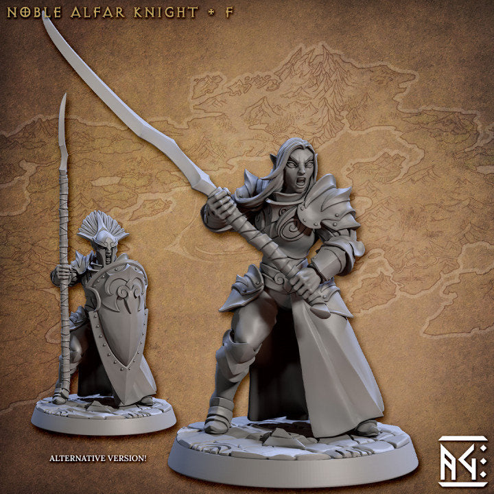 Noble Alfar Knight - Pose F - Unpainted Miniature