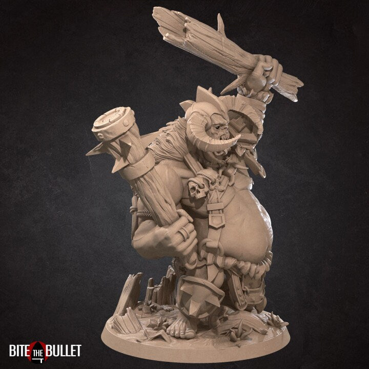 Guliak, the Halfling Smasher - Ogre Miniature - Unpainted Miniature