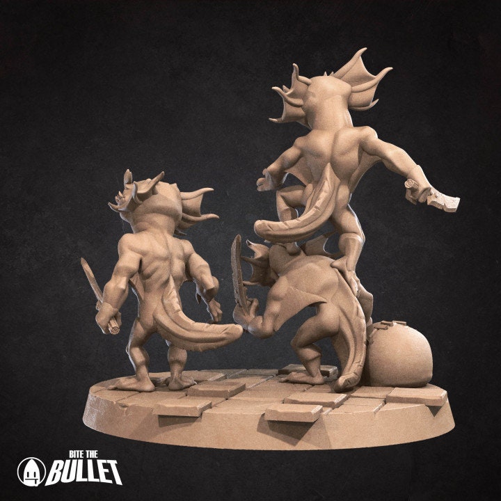 Locathah Bandit Axolotls - Unpainted Miniature