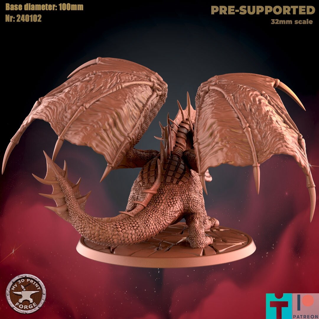 Black Dragon Queen - Standing - Unpainted Miniature