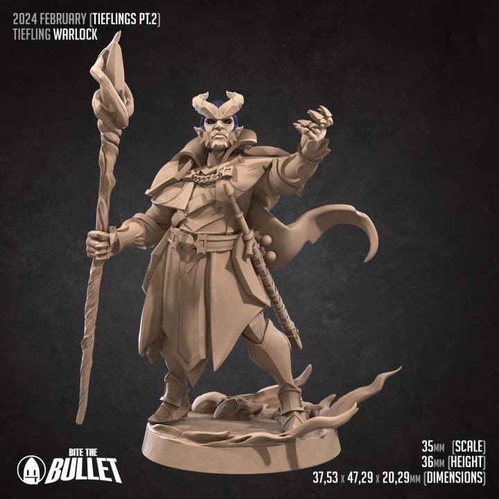 Tiefling Warlock - Unpainted Miniature