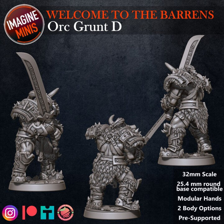 Orc Grunt D - Barrens Set - Unpainted Miniature