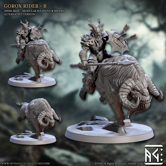 Gorox Rider, Pose B - Rise of the Beastmen - Unpainted Miniature