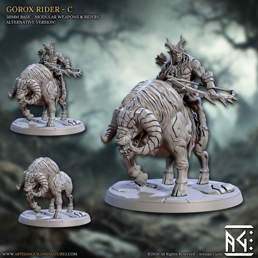 Gorox Rider, Pose C - Rise of the Beastmen - Unpainted Miniature