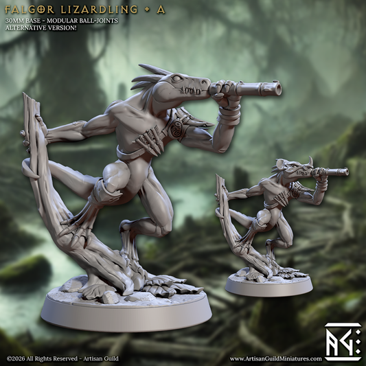 Lizardling, Pose A - Lizardman of Falgor - Unpainted Miniature