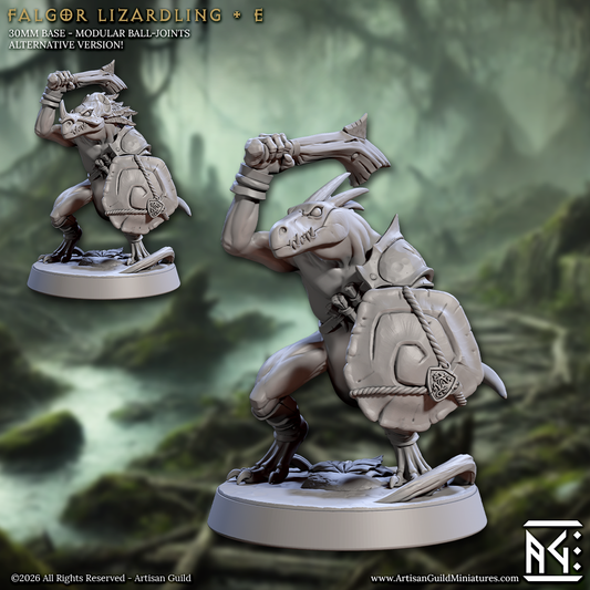 Lizardling, Pose E - Lizardman of Falgor - Unpainted Miniature