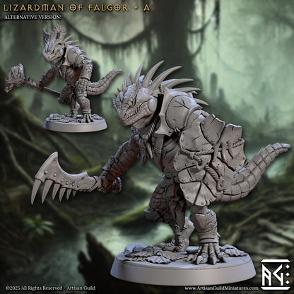 Lizardman of Falgor - Pose A - Unpainted Miniature