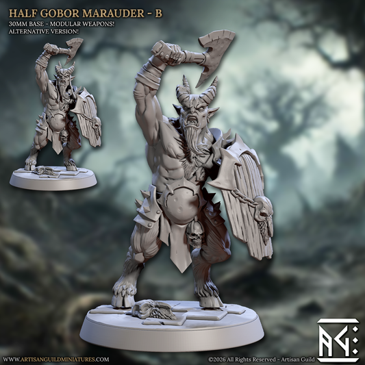 Half Gobor Marauder, Pose B - Rise of the Beastmen - Unpainted Miniature