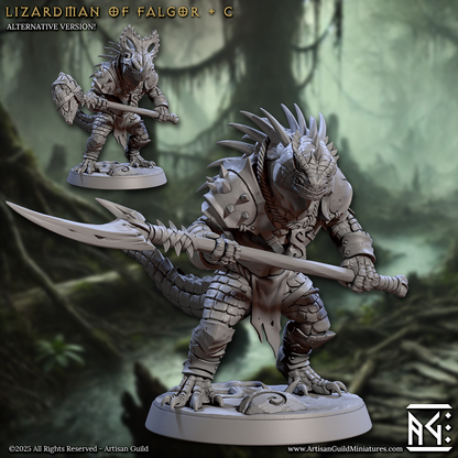 Lizardman of Falgor - Pose C - Unpainted Miniature