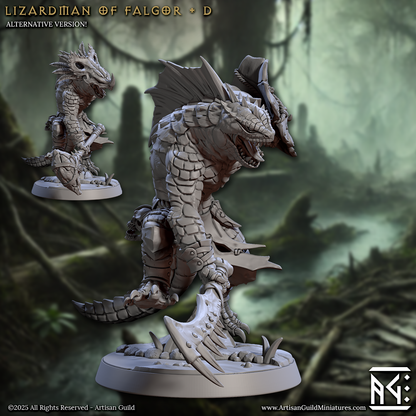 Lizardman of Falgor - Pose D - Unpainted Miniature