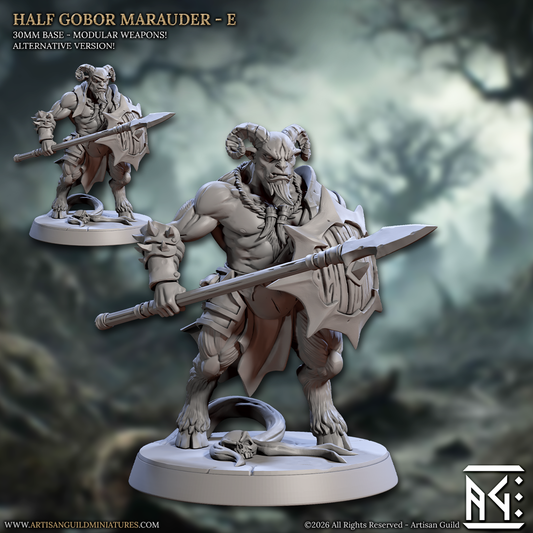 Half Gobor Marauder, Pose E - Rise of the Beastmen - Unpainted Miniature