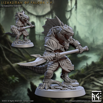 Lizardman of Falgor - Pose F - Unpainted Miniature