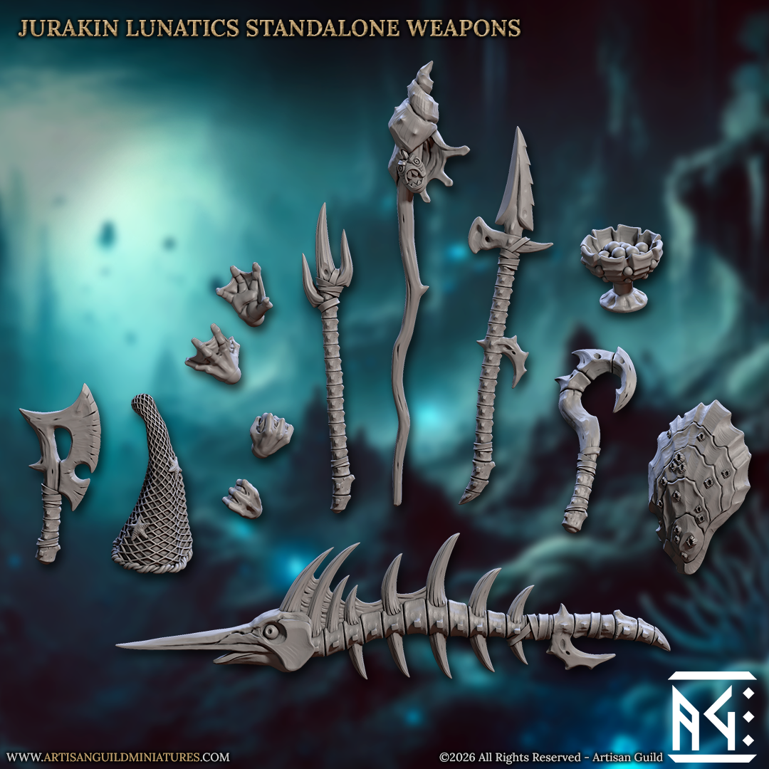 Jurakin Weapons Pack - Lunatics of the Death Tide - Unpainted Miniature