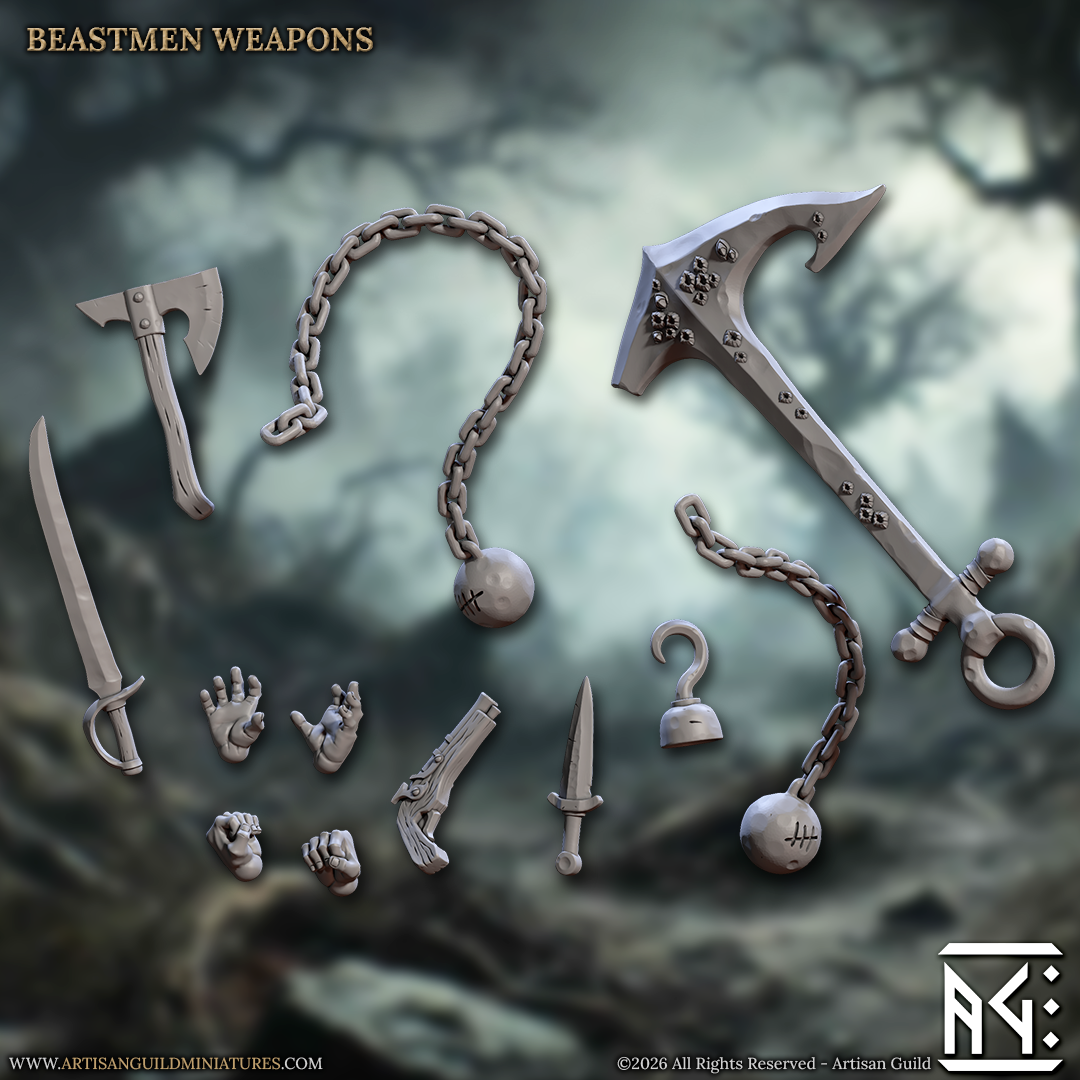 Half Gobor Weapons Pack - Rise of Beastmen Set - Unpainted Miniature