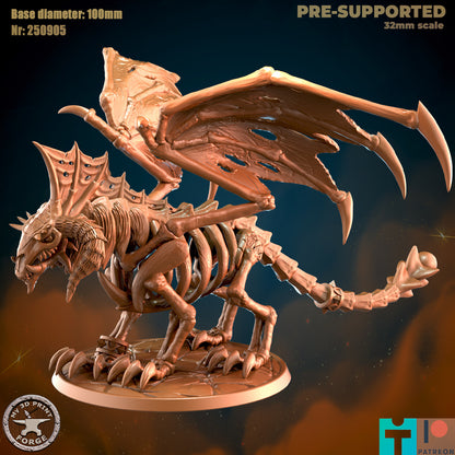 Fel Skeletal Dragon - 32mm Scale - Unpainted Miniature