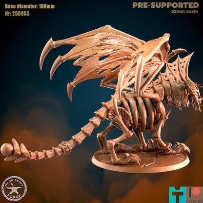 Fel Skeletal Dragon - 32mm Scale - Unpainted Miniature