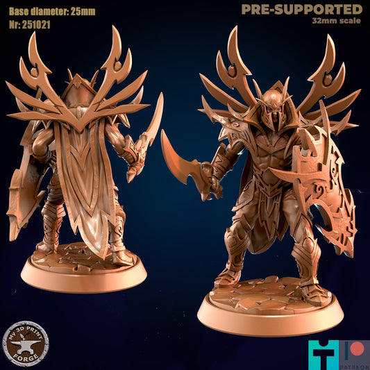 Male Elf Paladin with Crested Armor - 32mm Scale - Unpainted Miniature