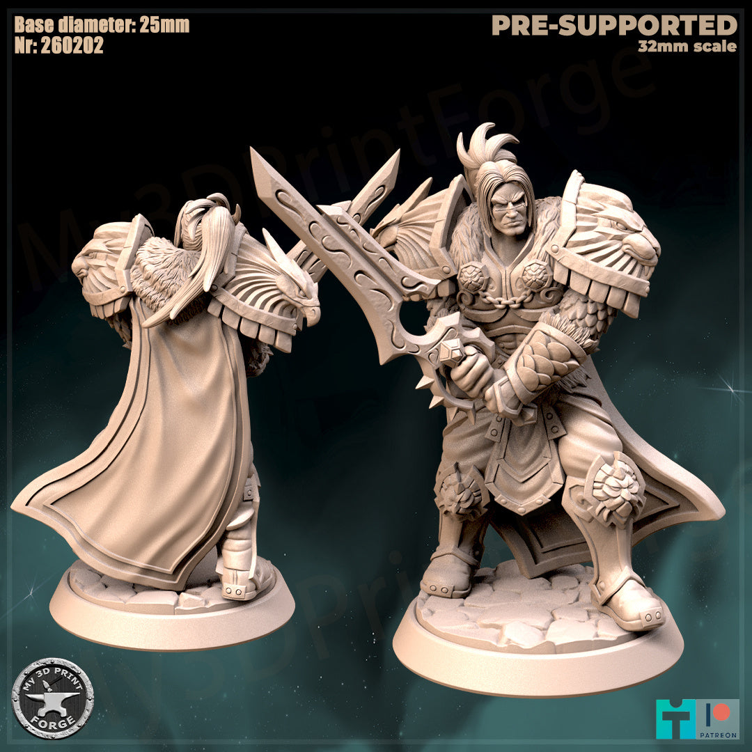 Fallen Human King, 3 Poses - 32mm Scale - Unpainted Miniature