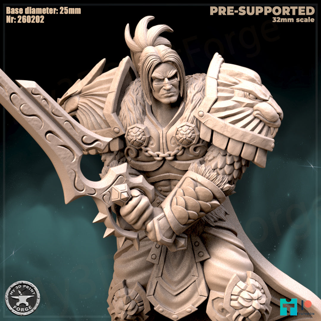 Fallen Human King, 3 Poses - 32mm Scale - Unpainted Miniature