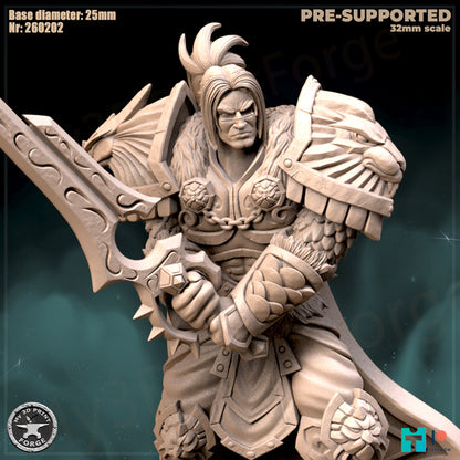 Fallen Human King, 3 Poses - 32mm Scale - Unpainted Miniature