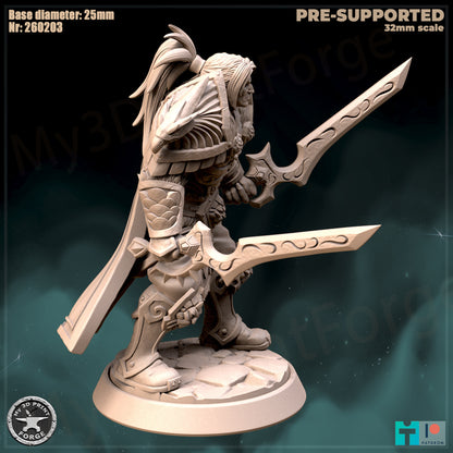 Fallen Human King, 3 Poses - 32mm Scale - Unpainted Miniature