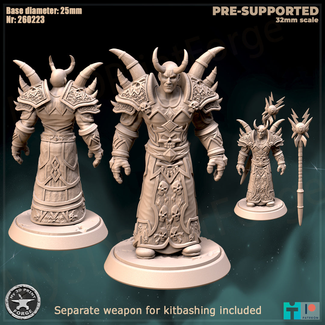 Warlock, Classic Armor, 2 Poses - 32mm Scale - Unpainted Miniature