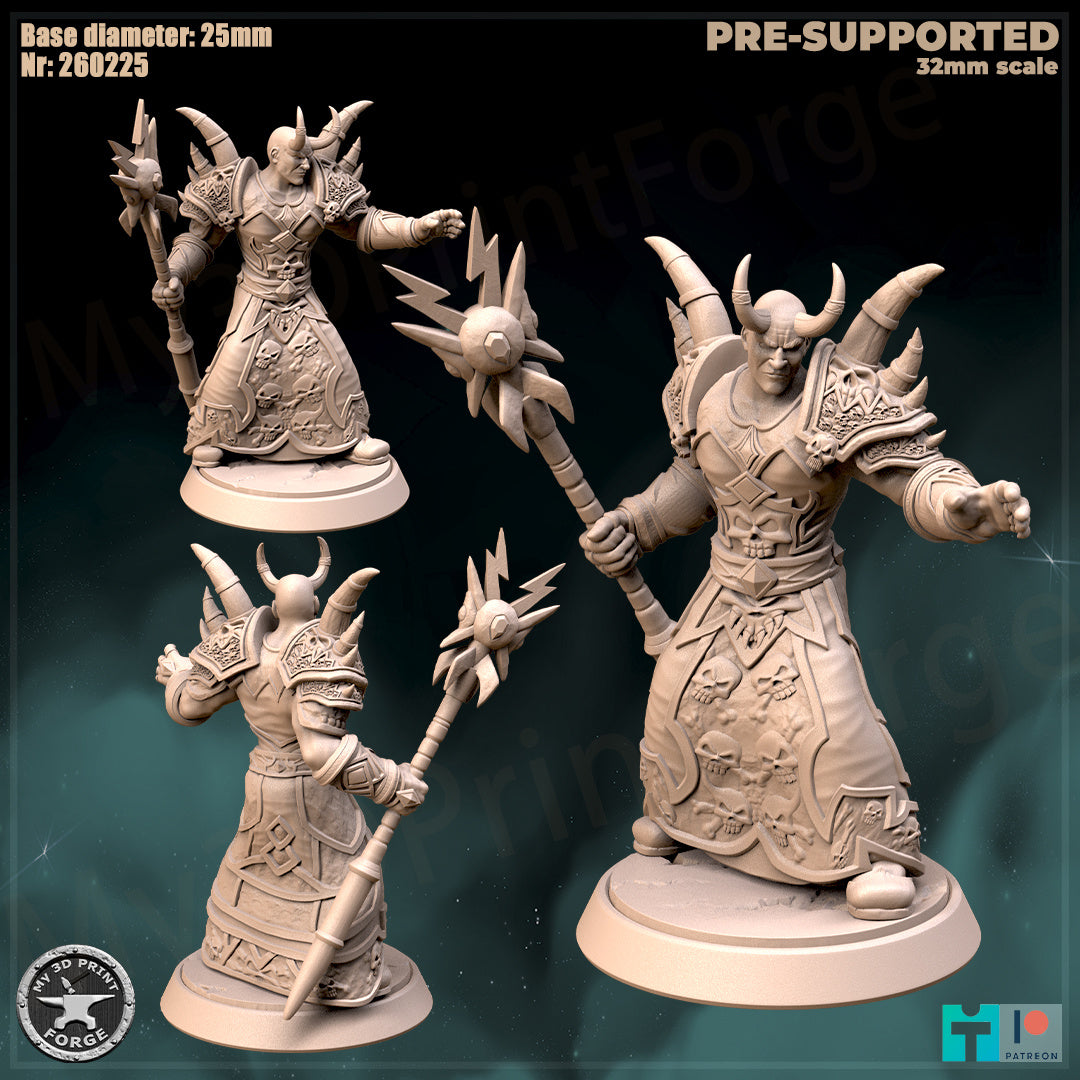 Warlock, Classic Armor, 2 Poses - 32mm Scale - Unpainted Miniature