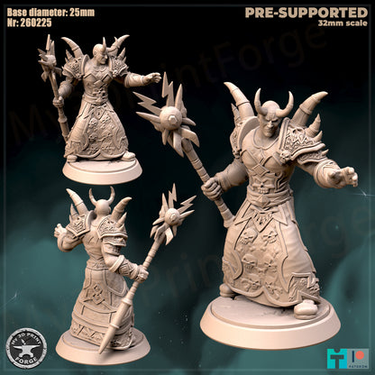 Warlock, Classic Armor, 2 Poses - 32mm Scale - Unpainted Miniature