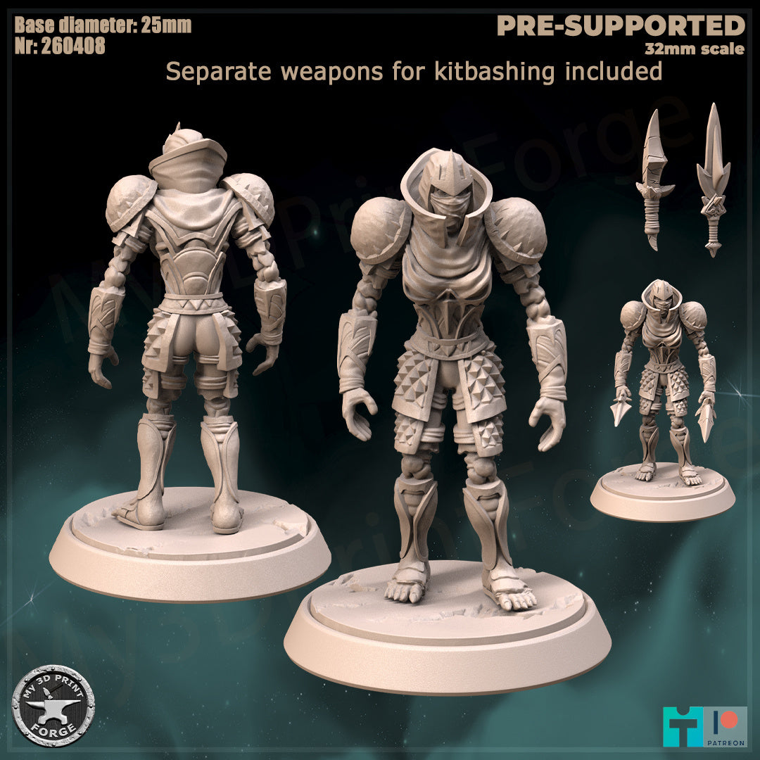 Undead Female Rogue, Classic Armor, 2 Poses - Unpainted Miniature