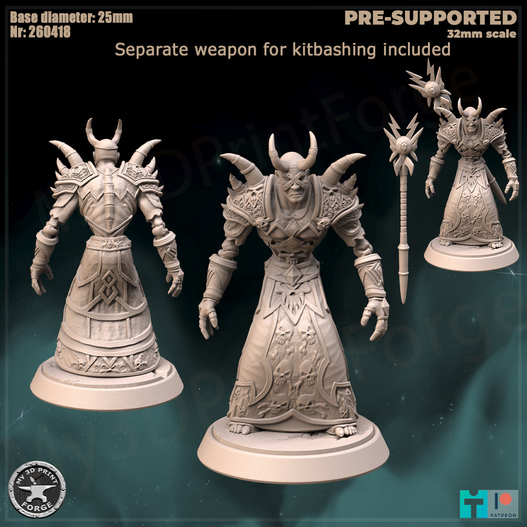 Undead Warlock, Classic Armor, 2 Poses - Unpainted Miniature