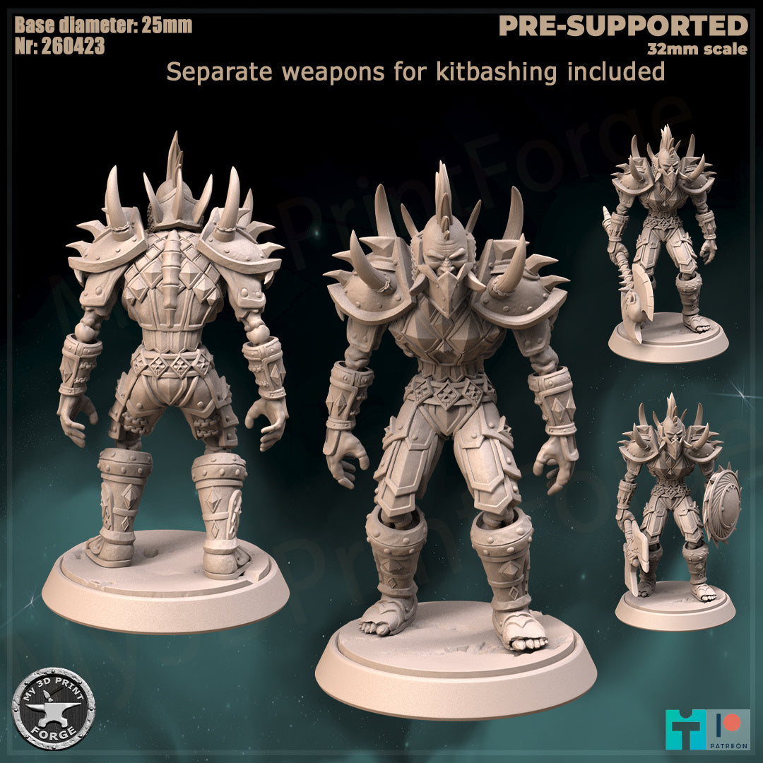 Undead Warrior, Classic Armor, 2 Poses - Unpainted Miniature