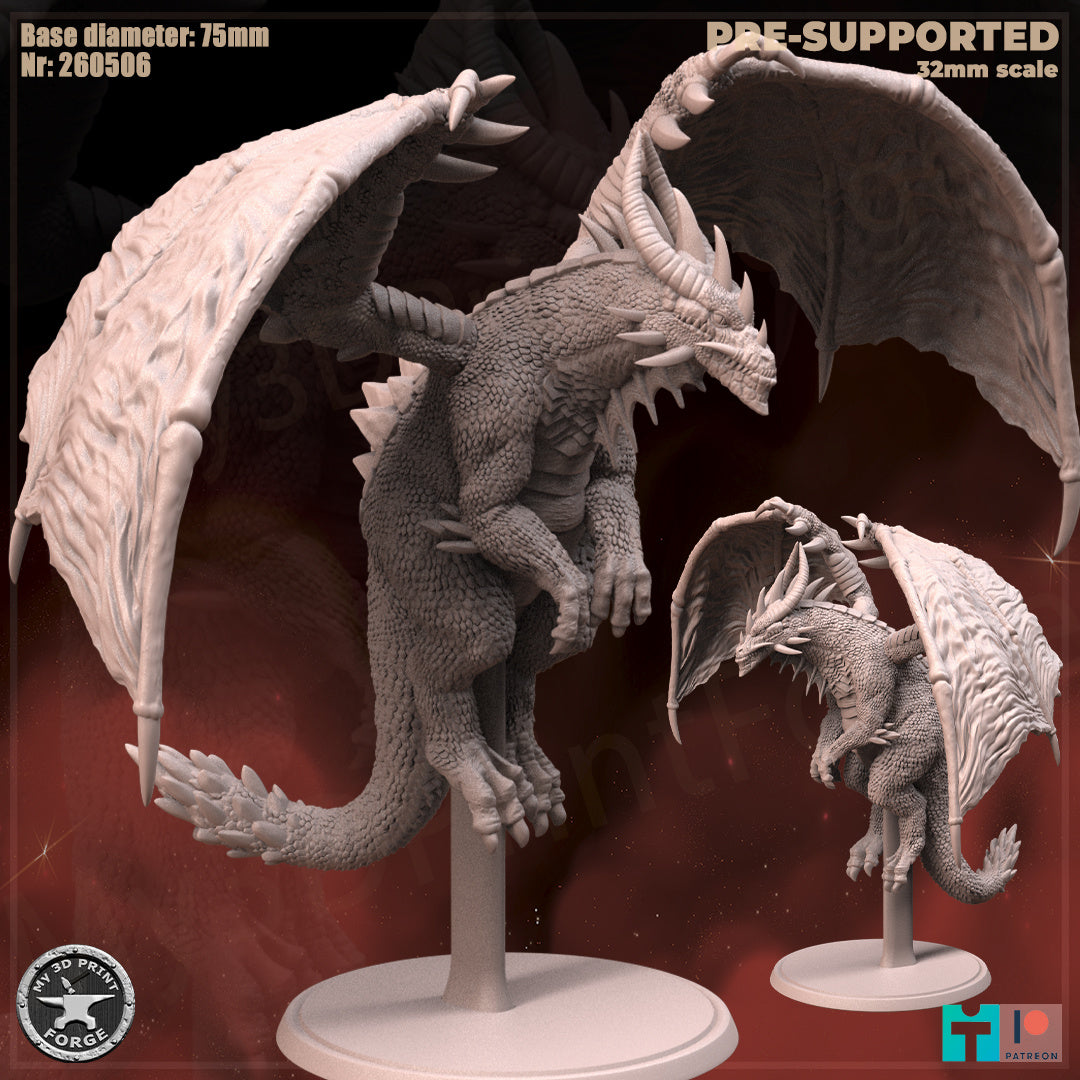 Twilight Dragon - 32mm Scale - Unpainted Miniature
