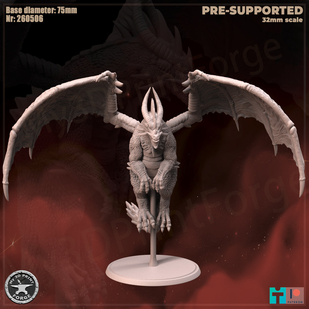 Twilight Dragon - 32mm Scale - Unpainted Miniature