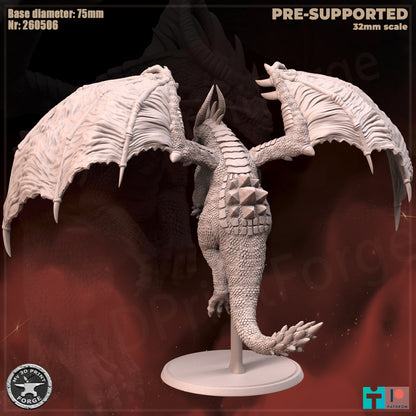 Twilight Dragon - 32mm Scale - Unpainted Miniature