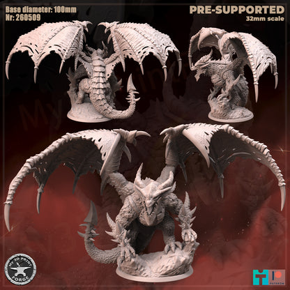 Corrupted Black Dragon - 32mm Scale - Unpainted Miniature