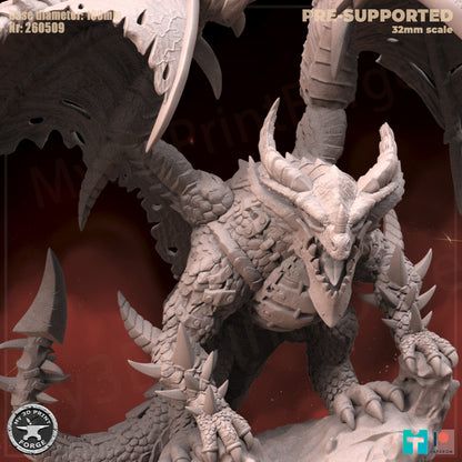 Corrupted Black Dragon - 32mm Scale - Unpainted Miniature