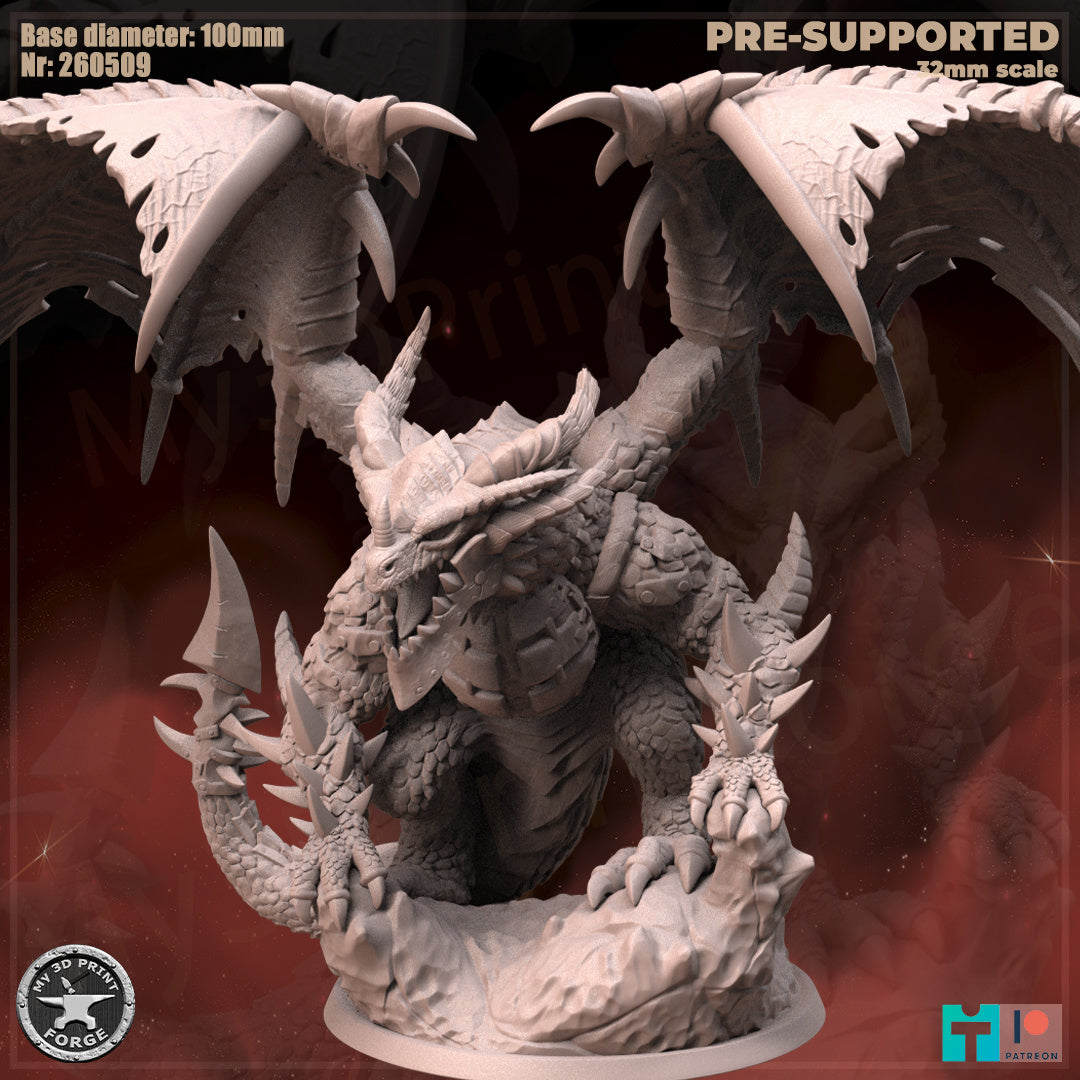 Corrupted Black Dragon - 32mm Scale - Unpainted Miniature